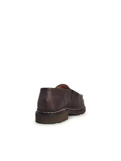 Paraboot Leather Reims Penny Loafers In Brown