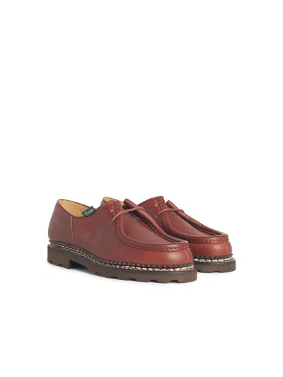 Paraboot Lace-up Shoes With Round Toe And Chunky Sole In Brown