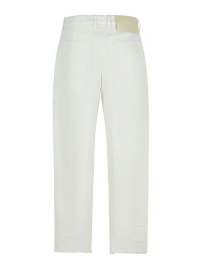 Jil Sander White Cotton Jeans In White