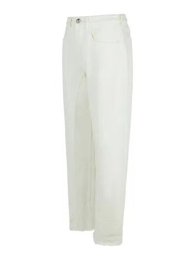 Jil Sander White Cotton Jeans In White