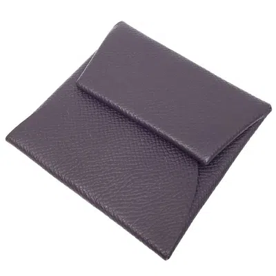 Pre-owned Hermes Purple Raisin Epsom Leather Coin Purse/coin Case ()