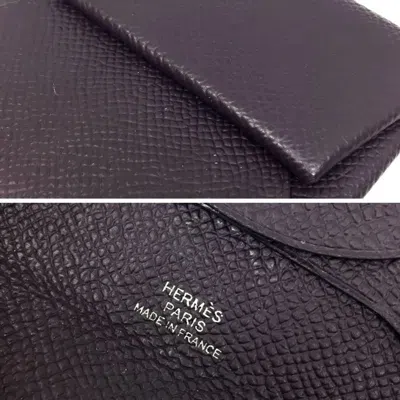 Pre-owned Hermes Purple Raisin Epsom Leather Coin Purse/coin Case ()