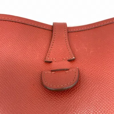 Pre-owned Hermes Red Color Rouge Vif Taurillon Clemence Leather Shoulder Bag ()