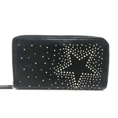 Pre-owned Jimmy Choo Black Leather Long Wallet (bi-fold) ()