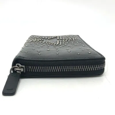 Pre-owned Jimmy Choo Black Leather Long Wallet (bi-fold) ()