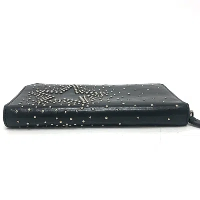Pre-owned Jimmy Choo Black Leather Long Wallet (bi-fold) ()