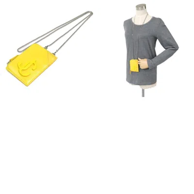 Pre-owned Jimmy Choo Yellow Leather Coin Purse/coin Case ()