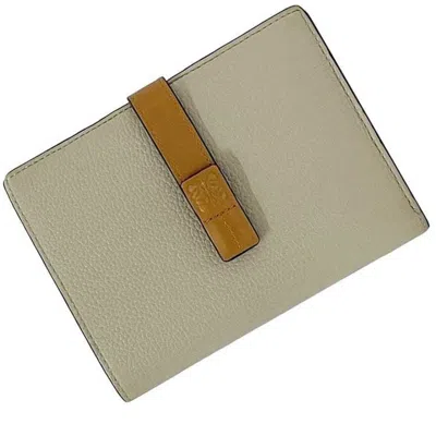Pre-owned Loewe Beige Camel Salmon Pink Leather Wallet (bi-fold) () In Multi