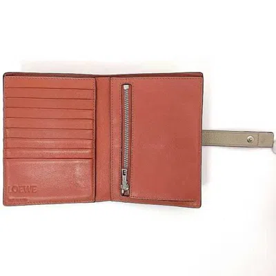 Pre-owned Loewe Beige Camel Salmon Pink Leather Wallet (bi-fold) () In Multi