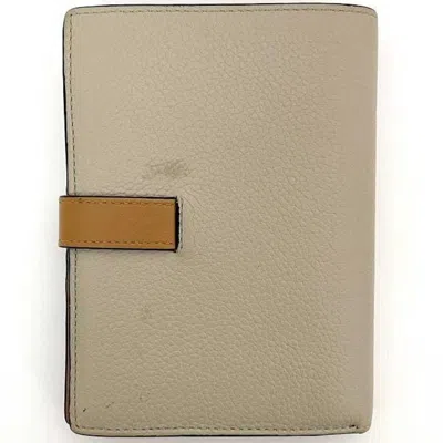 Pre-owned Loewe Beige Camel Salmon Pink Leather Wallet (bi-fold) () In Multi