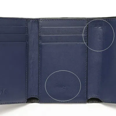 Pre-owned Loewe Navy Leather Wallet (tri-fold) () In Blue