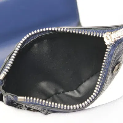 Pre-owned Loewe Navy Leather Wallet (tri-fold) () In Blue