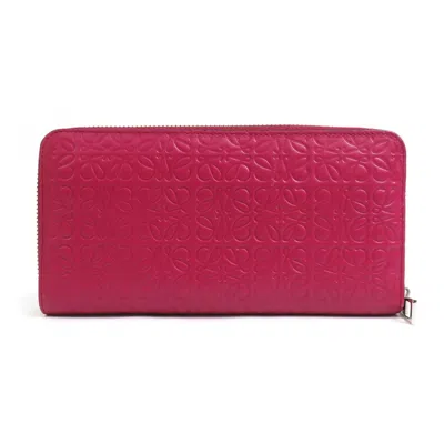 Pre-owned Loewe Pink Leather Long Wallet (bi-fold) ()