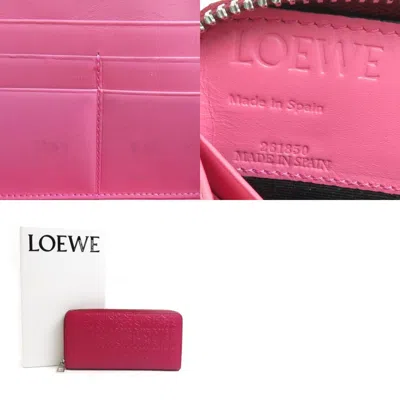 Pre-owned Loewe Pink Leather Long Wallet (bi-fold) ()