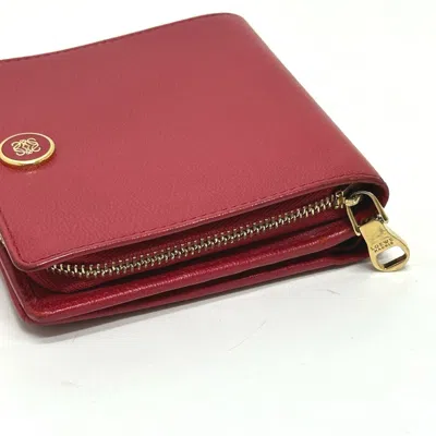 Pre-owned Loewe Red Color Leather Wallet (bi-fold) ()