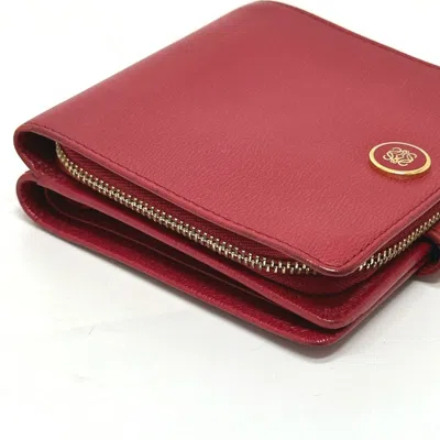 Pre-owned Loewe Red Color Leather Wallet (bi-fold) ()