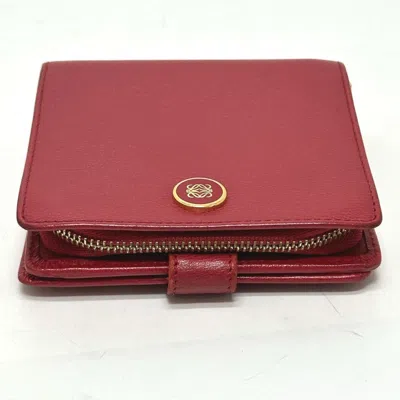Pre-owned Loewe Red Color Leather Wallet (bi-fold) ()