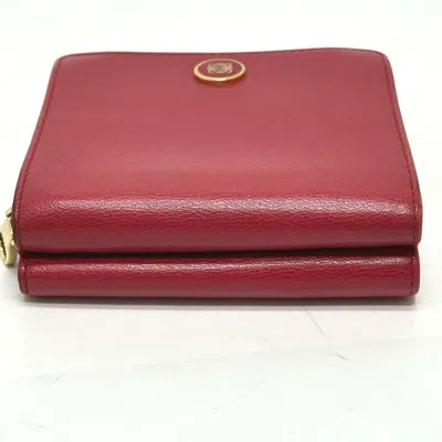 Pre-owned Loewe Red Color Leather Wallet (bi-fold) ()