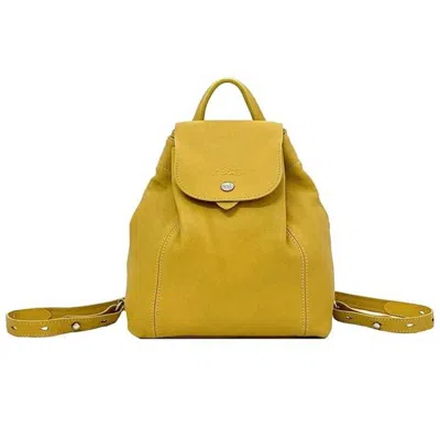 Pre-owned Longchamp Yellow Leather Backpack ()