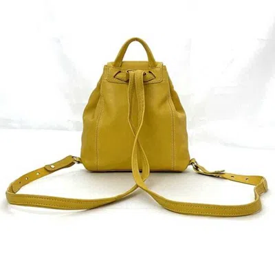 Pre-owned Longchamp Yellow Leather Backpack ()
