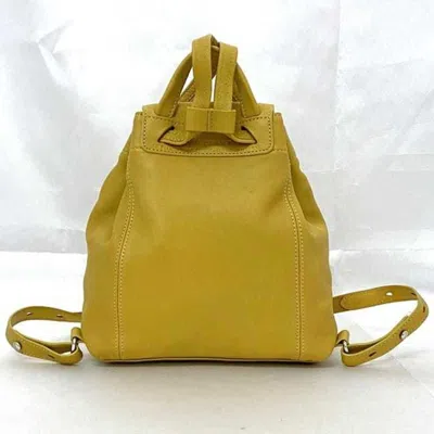 Pre-owned Longchamp Yellow Leather Backpack ()