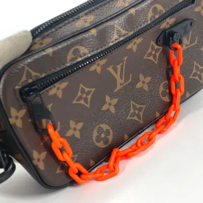 Pre-owned Louis Vuitton Black Brown Orange Monogram Clutch Bag Pochette Pouch ()