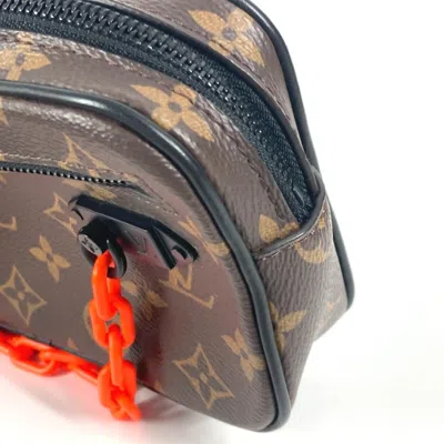 Pre-owned Louis Vuitton Black Brown Orange Monogram Clutch Bag Pochette Pouch ()