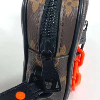 Pre-owned Louis Vuitton Black Brown Orange Monogram Clutch Bag Pochette Pouch ()