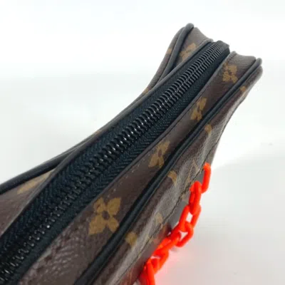 Pre-owned Louis Vuitton Black Brown Orange Monogram Clutch Bag Pochette Pouch ()