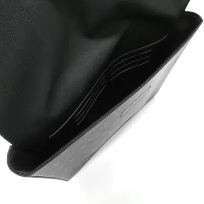Pre-owned Louis Vuitton Black Coated Canvas Clutch Bag Handbag ()