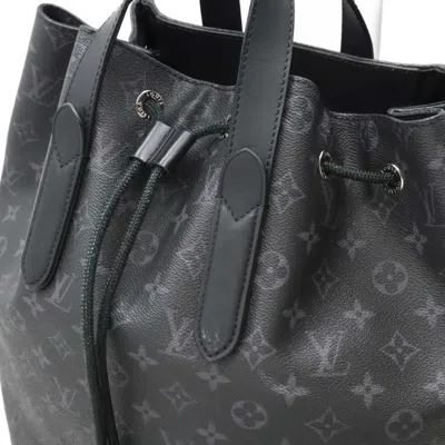 Pre-owned Louis Vuitton Black Gray Monogram Eclipse Leather Backpack ()