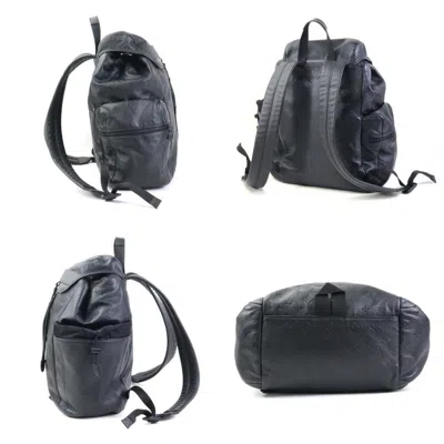 Pre-owned Louis Vuitton Black Monogram Shadow Backpack ()