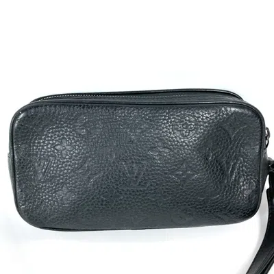 Pre-owned Louis Vuitton Black Noir Leather Clutch Bag Pouch ()