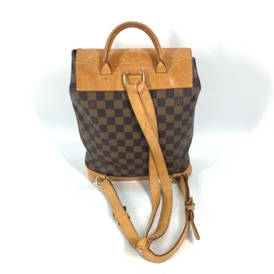 Pre-owned Louis Vuitton Brown Ebene Damier Canvas Backpack ()