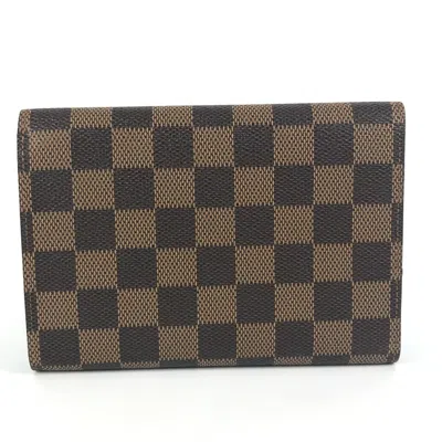 Pre-owned Louis Vuitton Brown Ebene Damier Canvas Long Wallet (tri-fold) ()