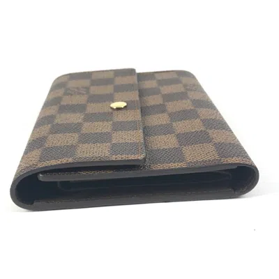 Pre-owned Louis Vuitton Brown Ebene Damier Canvas Long Wallet (tri-fold) ()