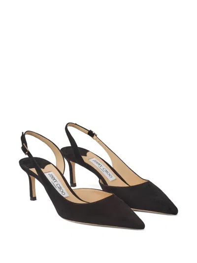 Jimmy Choo 60mm Lenora Suede Slingback Pumps In Black