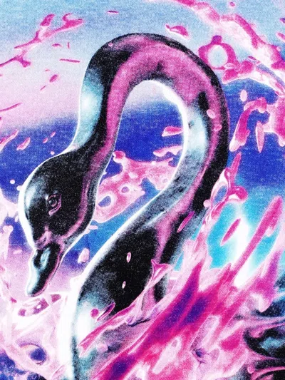 Vietti Merchandise X Lake Maggiore Swan-print Cotton T-shirt In White