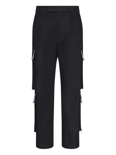Thom Browne Cargo Zip-detail Straight-leg Trousers In Black