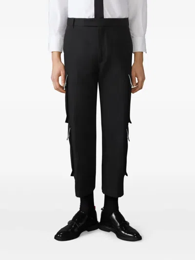 Thom Browne Cargo Zip-detail Straight-leg Trousers In Black