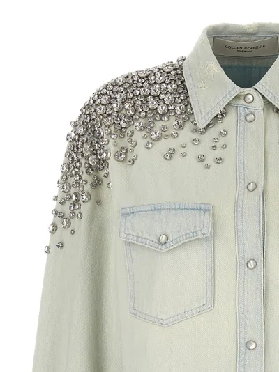 Golden Goose Becca Shirt And Blouse Light Blue In Blue