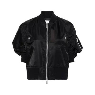Sacai Black Regular Fit Bomber Jacket In Black