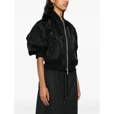 Sacai Black Regular Fit Bomber Jacket In Black