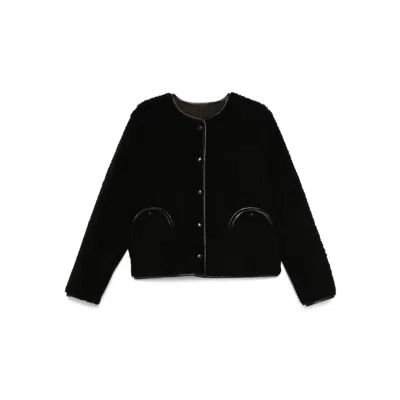 Blazé Milano Button-fastening Sheepskin Jacket In Black