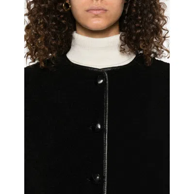Blazé Milano Button-fastening Sheepskin Jacket In Black