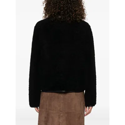 Blazé Milano Button-fastening Sheepskin Jacket In Black