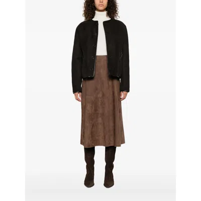 Blazé Milano Button-fastening Sheepskin Jacket In Black