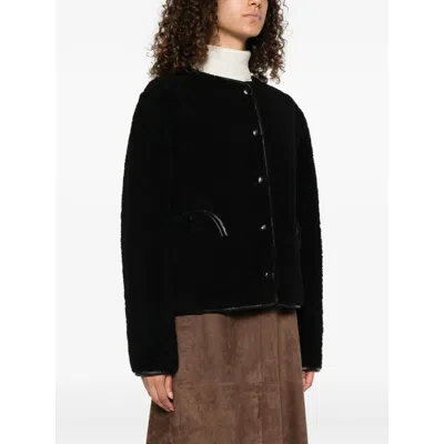 Blazé Milano Button-fastening Sheepskin Jacket In Black