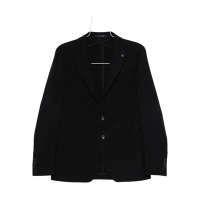 Tagliatore Single-breasted Virgin Wool Blazer In Black