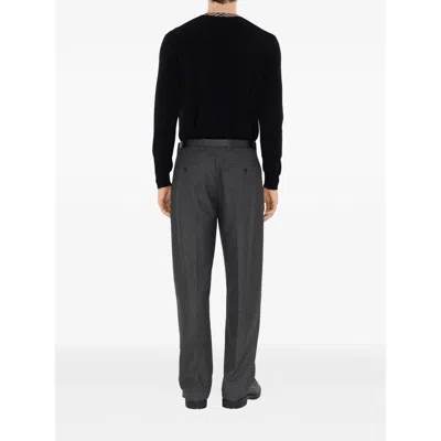 Burberry Crew Neck Knitwear With Distinctive Patterned Collar